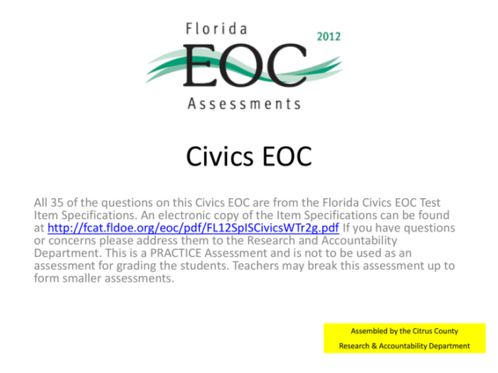 Fl civics eoc practice test