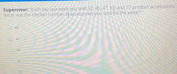 Each day last week you sold 32 45 47